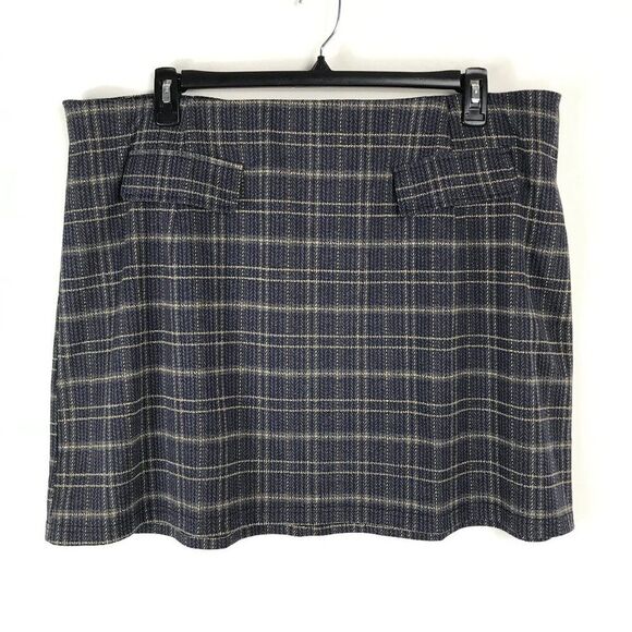 ModCloth Sweet Silver Linings Plaid Mini Skirt Women's Plus Size 2X Zip A-Line - Picture 1 of 8